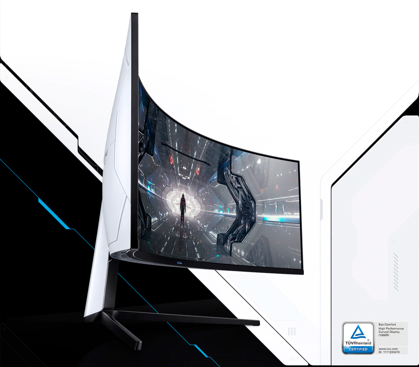 Monitor Gamer Curvo Samsung Odyssey 49 DQHD, 240Hz, 1ms, HDMI, Display Port, USB, G-Sync, Freesync Premium Pro, Ajuste de Altura, Branco, Série G9